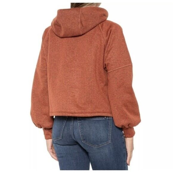 PrAna Ziller Sweatshirt Women Small Hooded Pullover Gingerbread Wool New - Picture 1 of 13